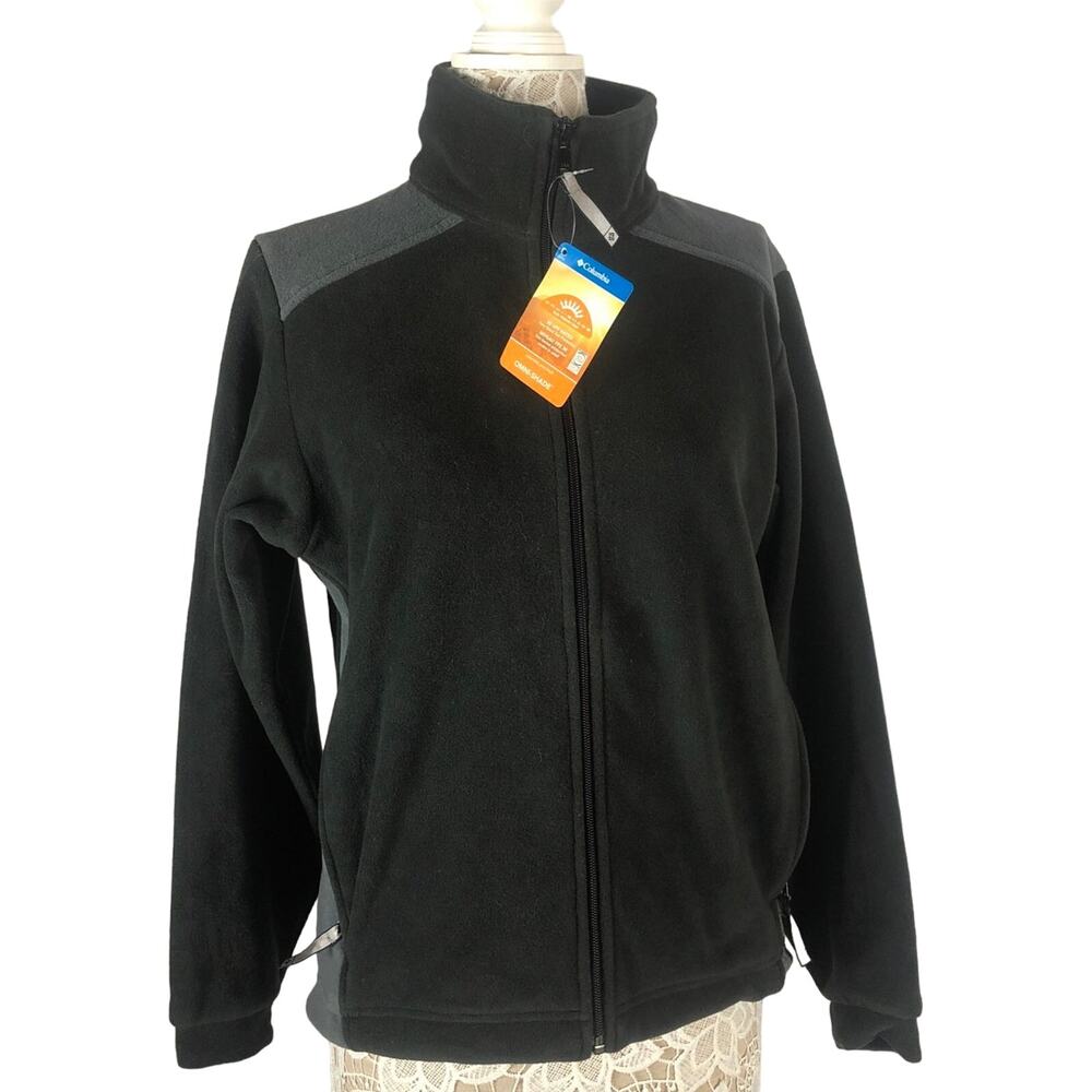 NWT Columbia sportswear full zip jacket sweatshirt black & gray Medium